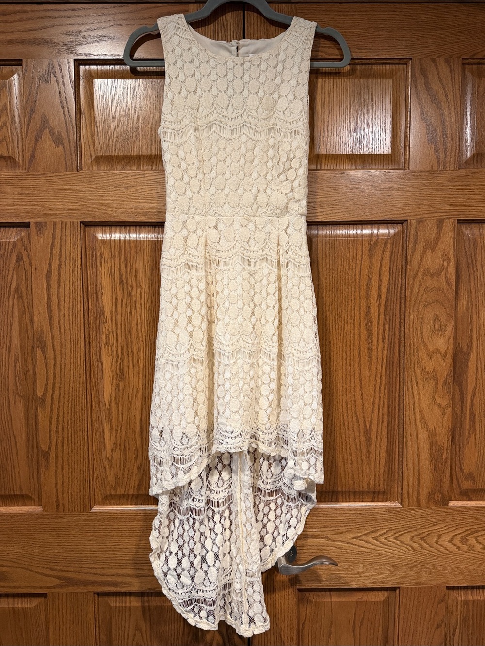 Xhilaration Ivory Lace High-Low Dress Women’s size S